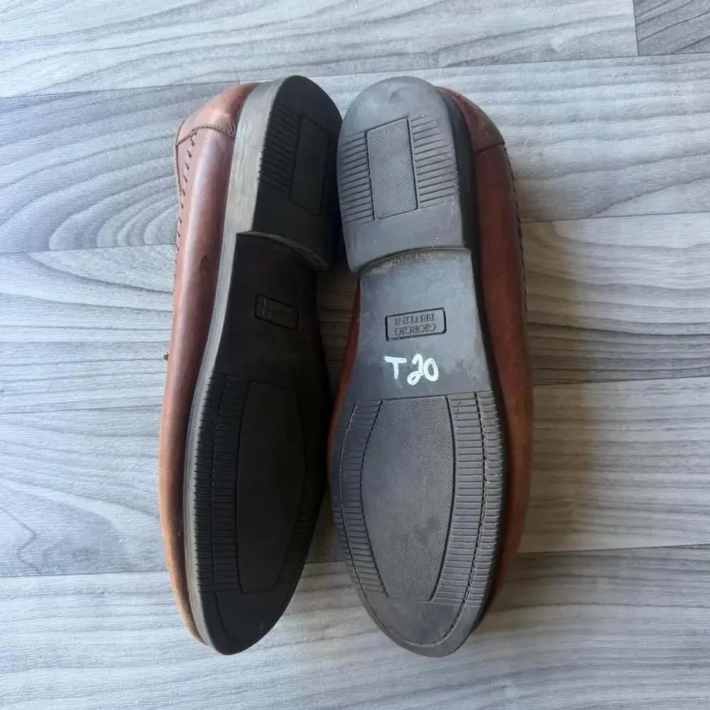 Giorgio Brutini Vintage Y2K Brown Leather Tassel Loafers